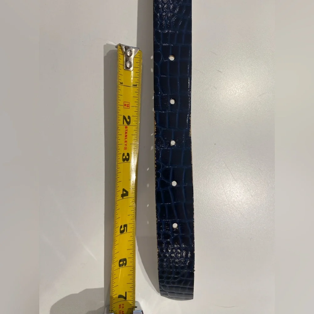 Blue Crocodile Embossed Belt